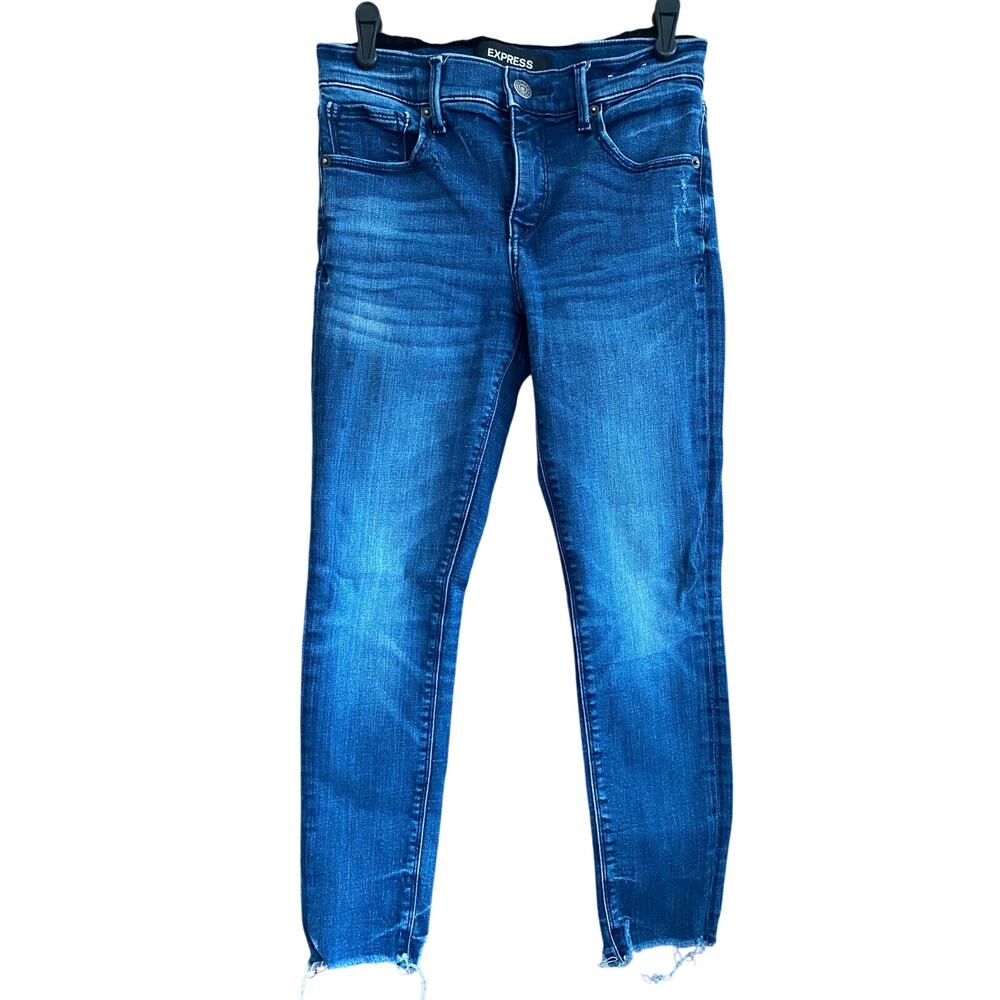 Express Stretch + Denim Perfect Mid Rise Ankle Legging Size 2 Short